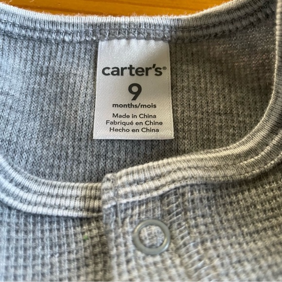 Waffle Cotton Knit Neutral Gray Set Baby 9M - Picture 4 of 6